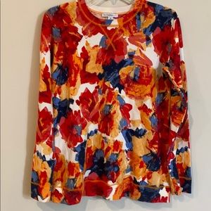 Womans Floral Sweatshirt Sweater Size XS